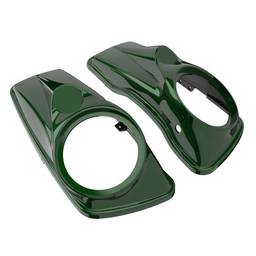 Advanblack Kinetic Green  8'' Saddlebag Speaker Lids Cover for Harley Davidson Touring 2014-2020