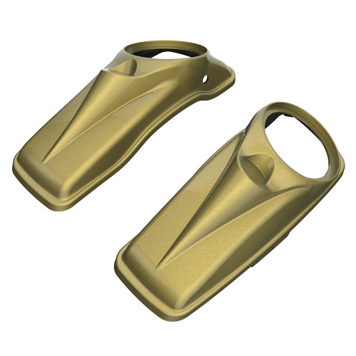 Advanblack Olive Gold 8'' Saddlebag Speaker Lids Cover for Harley Davidson Touring 2014+