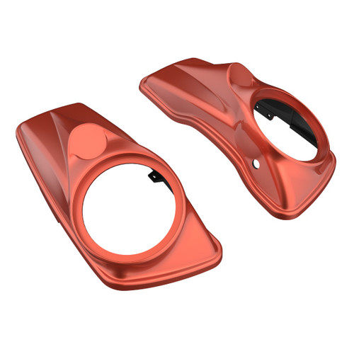Advanblack Sedona Orange 8'' Saddlebag Speaker Lids Cover for Harley Davidson Touring 2014+