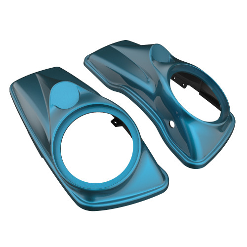 Advanblack Tahitian Teal 8'' Saddlebag Speaker Lids Cover for Harley Davidson Touring 2014+