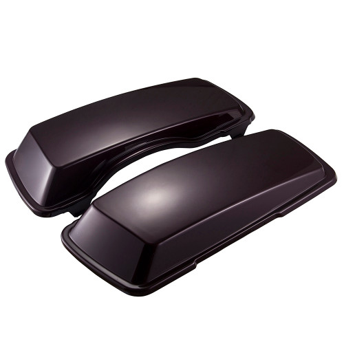 Advanblack Black Cherry Saddlebag Lids Cover for Harley Davidson FLH FLHTC Road Electra Glide