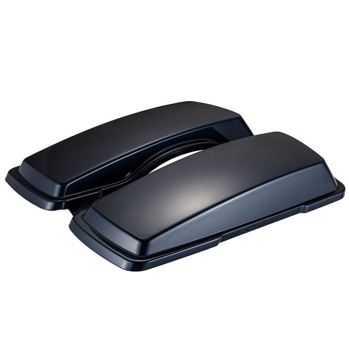 Advanblack Big Blue Pearl Saddlebag Lids Cover for Harley Davidson FLH FLHTC Road Electra Glide