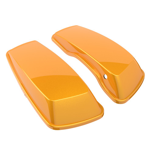 Advanblack Color Matched Standard Normal Stretched Saddlebag Lids for Harley Davidson Touring 2014+-Chrome Yellow Pearl