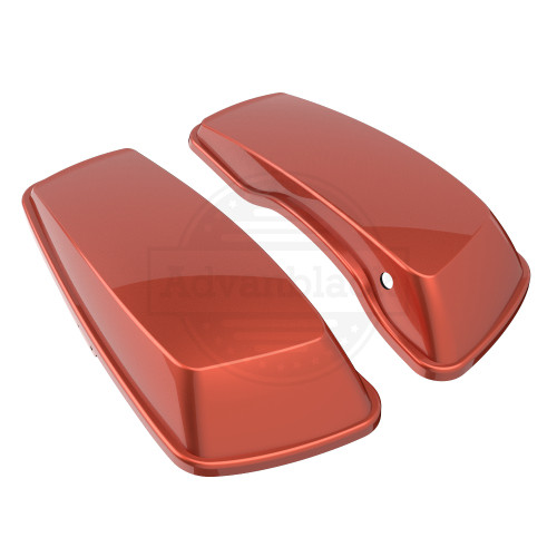 Advanblack Color Matched Standard Normal Stretched Saddlebag Lids for Harley Davidson Touring 2014+-Sedona Orange