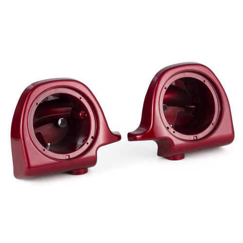 Advanblack Ember Red Sunglo 6.5" Speaker Pods for 83'- 13' Lower Fairing Vented Harley Davidson Touring