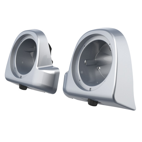 Atlas Silver Metallic Rushmore Lower Vented Fairings Speaker Pods for 2014+ Harley Davidson Touring