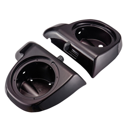 Advanblack Black Quartz  6.5" Speaker Pods Lower Vented Fairings 2014+ Harley Davidson Touring
