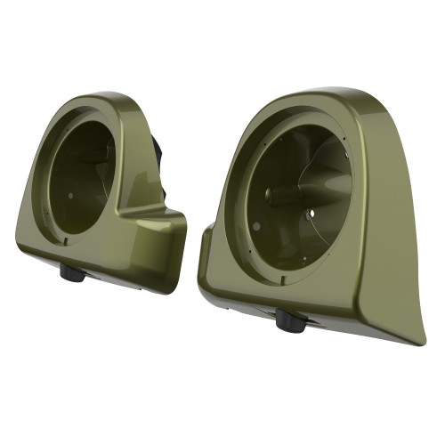 Advanblack Mineral Green Metallic Speaker Box Pod Lower Vented Fairings for 2014+ Harley Davidson Touring