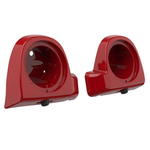 Advanblack Redline Red Speaker Box Pod Lower Vented Fairings for 2014+ Harley Davidson Touring