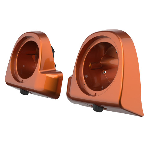 Advanblack Scorched Orange 6.5' Speaker Pods Rushmore Lower Vented Fairings fit  2014+ Harley Davidson Touring