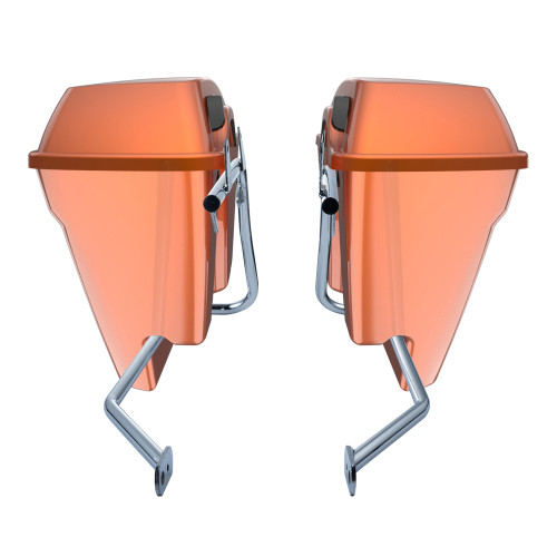 Amber Whisky Stretched Saddlebag Conversion Kit w/ Latch Hardware for '84-'17 Softail