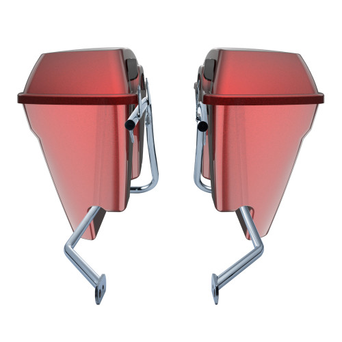 Hard Candy Hot Rod Red Flake Stretched Saddlebag Conversion Kit w/ Latch Hardware for '84-'17 Softail