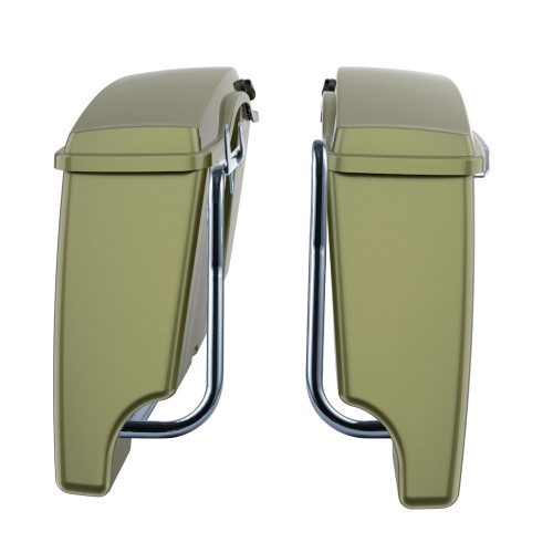 Mineral Green Metallic Stretched Saddlebag Conversion Kit w/ Latch Hardware for '84-'17 Softail