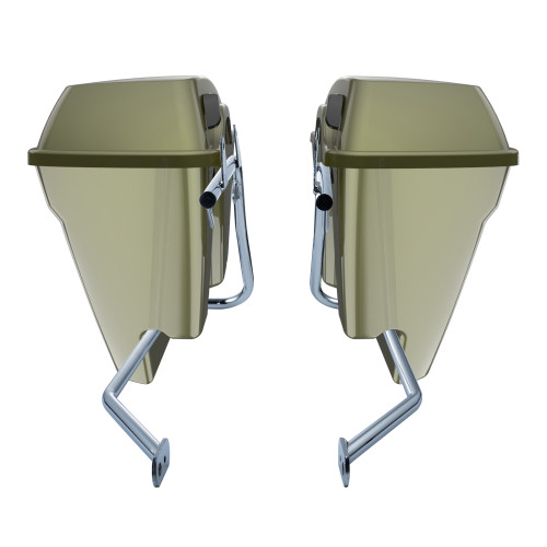 Mineral Green Metallic Stretched Saddlebag Conversion Kit w/ Latch Hardware for '84-'17 Softail