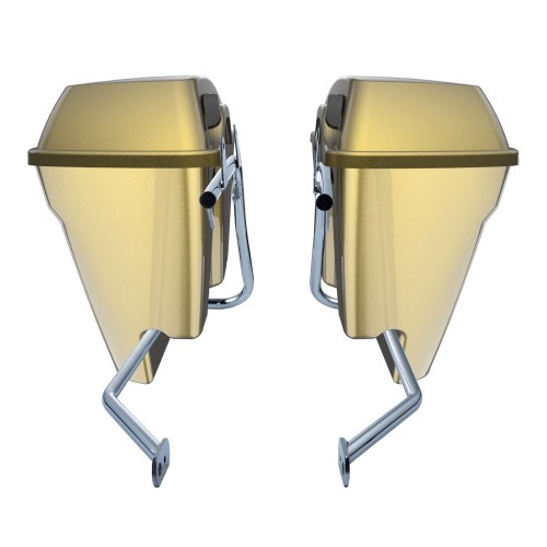Olive Gold Stretched Saddlebag Conversion Kit w/ Latch Hardware for '84-'17 Softail