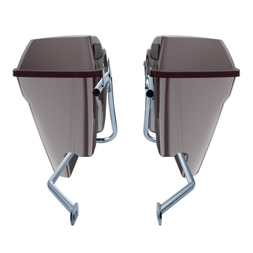 Black Cherry Denim Stretched Saddlebag Conversion Kit w/ Latch Hardware for '84-'17 Softail