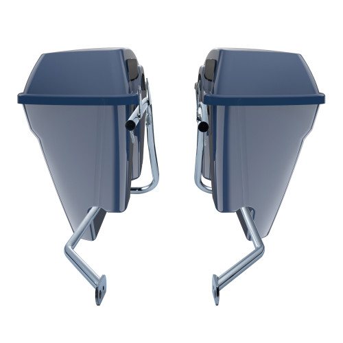 Billiard Blue Denim Stretched Saddlebag Conversion Kit w/ Latch Hardware for '84-'17 Softail