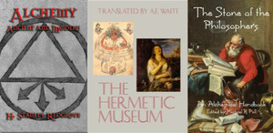 The Stone of the Philosophers: An Alchemical Handbook Edited by Michael R. Poll, The Hermetic Museum by A.E. Waite, and Alchemy: Ancient and Modern by H. Stanley Redgrove
