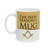 The New Mason's White Ceramic Mug, (11oz, 15oz)