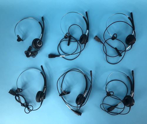 LOT OF 6 JABRA 2486-825-109 HEADSETS: mono (Used)