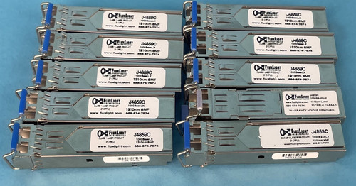 LOT OF 10 FLUXLIGHT J4859C 1000 BASE-LX SFP TRANSRECEIVER MODULES (Used)