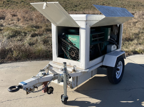 ONAN 15JC-99R/5742P GENERATOR TRAILER: 15kw, gas, 4 cyl (Used)