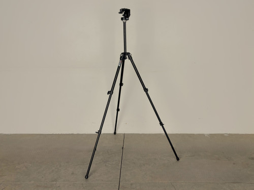 MANFROTTO 190DB/LG12 TRIPOD & 3130 HEAD: adjustable, metal, black (Used)