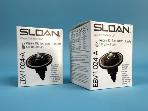 LOT OF 2 SLOAN EBV-1024-A WATER CLOSET FLUSH VALVE REPAIR KIT: 1.28 gpf (New)