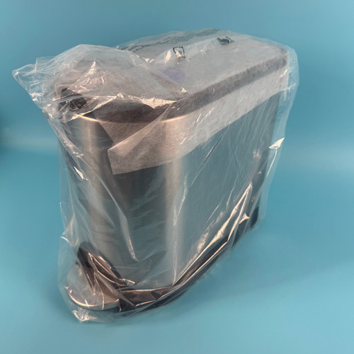 SIMPLYHUMAN 10 LITER TRASH CAN: brushed stainless steel, butterfly lid (new)