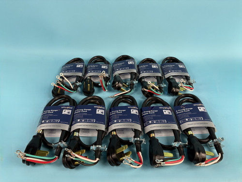 LOT OF 10 WHIRLPOOL PT400 POWER CORD: 4 prong power cord, 4’ length, 40amp (New)