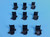 LOT OF 9 COOPER FTA2D0 FLEXTRAY DROP OUTS: plastic, black (New)