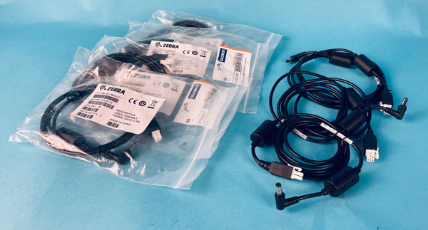 LOT OF 7 ZEBRA CBL-DC-388A1-01 DC POWER CORD: 12v (Used)