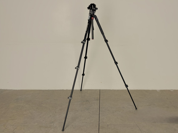 MANFROTTO 190 TRIPOD & 128LP HEAD: adjustable, metal, black (Used)