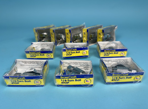 LOT OF 11 BRASSCRAFT KTCR11FX-C BALL STOP: 1/4 turn, 3/8” comp, straight (New)