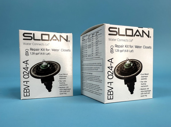 LOT OF 2 SLOAN EBV-1024-A WATER CLOSET FLUSH VALVE REPAIR KIT: 1.28 gpf (New)