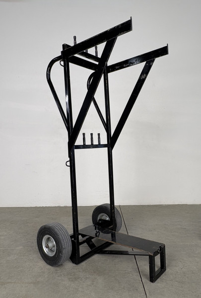 C-STAND CART: loop handle, steel, 3”x 10” wheels, tilt style (Used)