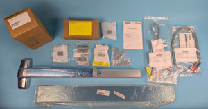 VON DUPRIN RX-9849 EXIT DEVICE: metal door, panic, 3‘, satin chrome (New)