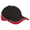 6 Panel Trio Cap - Black/Red/White, Mr Cap