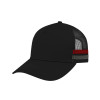 Striped Trucker Cap - Black/Black/Red/Charcoal, Mr Cap