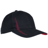 6 Panel Empire Cap - Black/Red, Mr Cap