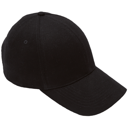 6-Panel Brushed Cotton Cap - Black