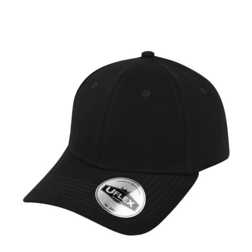 Black UFlex Kiddies Pro-style 6 Panel Fitted Cap by Mr-Cap Cape Town and across South Africa