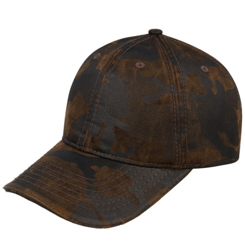 Washed Oil Skin 6 Panel Cap - Camo Brown Washed Oil Skin 6 Panel Cap - Camo Brown