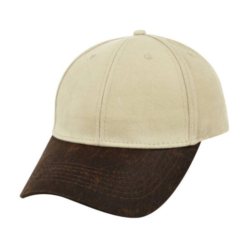 Two-Tone Waxed Oilskin 6 Panel Cap - Stone/Brown, Mr Cap Two-Tone Waxed Oilskin 6 Panel Cap - Stone/Brown, Mr Cap