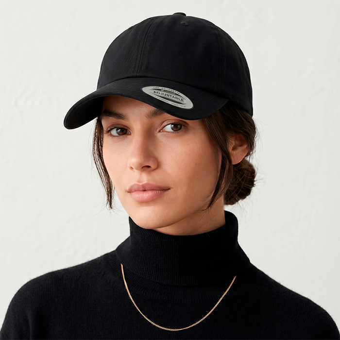 Flexfit Retro Unstructured Adjustable Fit Cap - Black, Mr Cap Online Cape Town