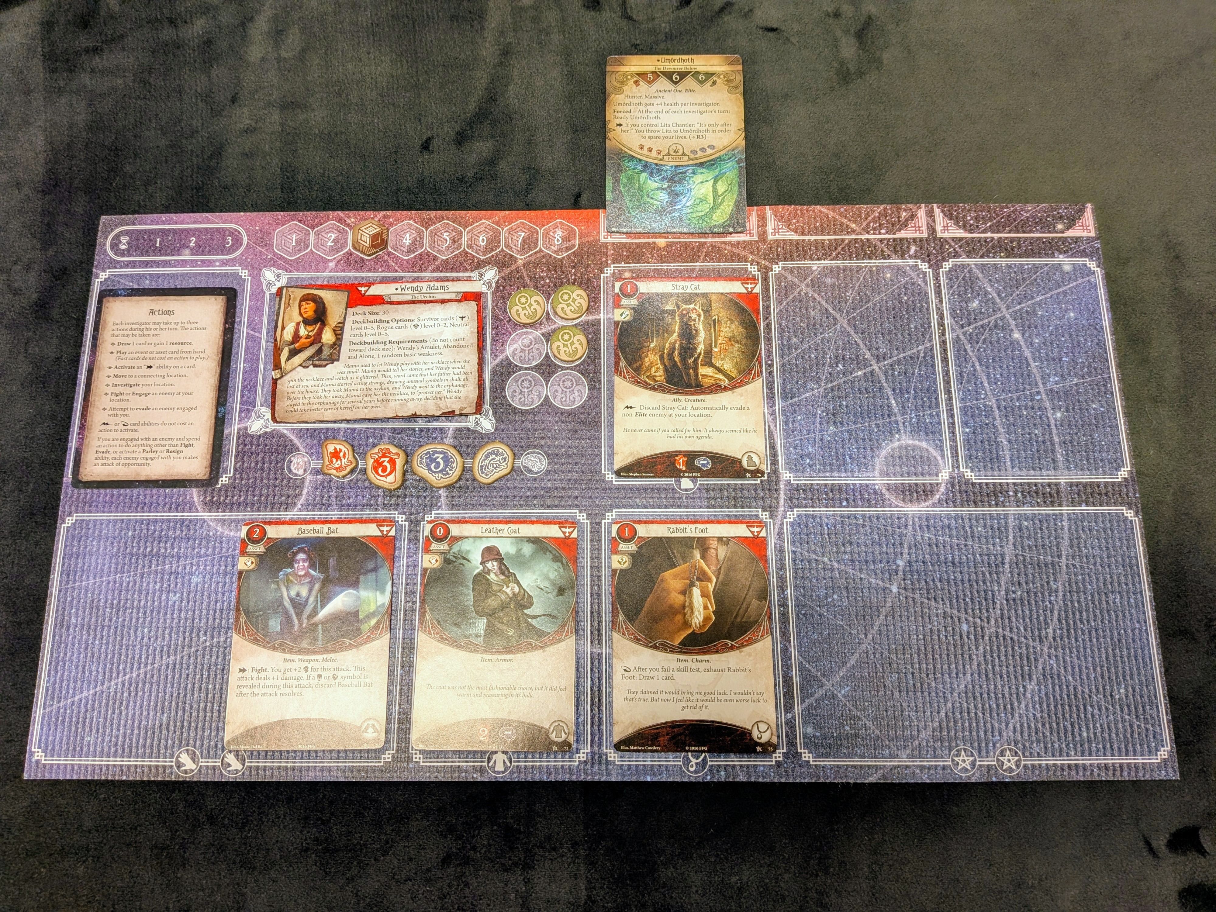 arkham horror card game player board Arkham Horror LCG Chapter 1 – Compatible Card Game Mat – Rollinmats main image 1