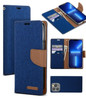 For iPhone 12 Wallet Flip Denim Case Cover - Battery Mate