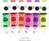 6 Tubes 25ml Art Body Paint Glow inLight Face & Body Paint with 6 Colors Glow Blacklight Neon Fluorescent for Party Clubbing Festival Halloween Makeup - Battery Mate