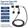 32A/3Phase 22kW 5Meter EV Power Type 2 to Type 2 Charging Cable with Storage Bag - Battery Mate