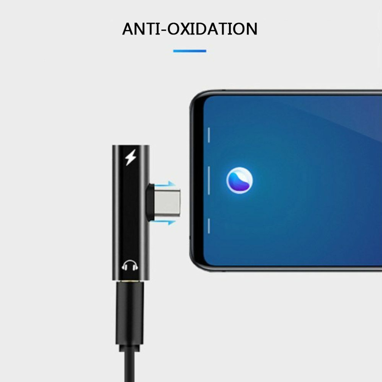 2in1 USB C Type-C to 3.5mm Headphone Jack AUX & Sync Data & Charge Cable Adapter - Battery Mate